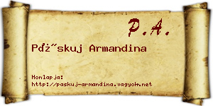 Páskuj Armandina névjegykártya
